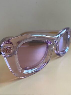 Bottega Veneta Lavender Transparent Rectangular Sunglasses HUGE Price Drop
